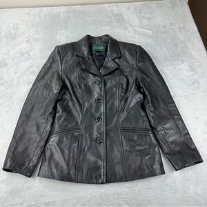 Danier Made in Canada Genuine Leather Black Jacket Women's Size Small/ 8-10 US
